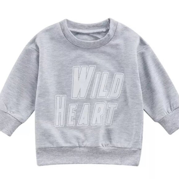 Tiny Trendsetter - Wild Heart Pullover - Heather Grey - Picture 1 of 1